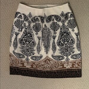 Banana Republic Black and Brown Ornate Mini Skirt